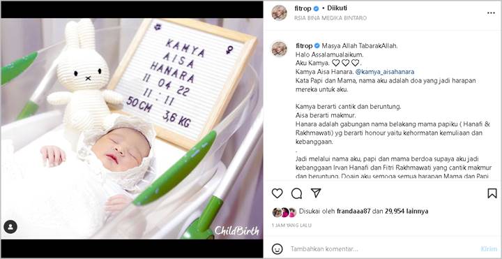 Fitri Tropica Beber Makna di Balik Nama Lengkap Anak Kedua, Mengandung Doa dan Harapan Ini