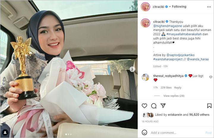 Citra Kirana Raih Penghargaan Indonesia’s Beautiful Women 2022 Bareng Artis Cantik Ini, Tuai Salut