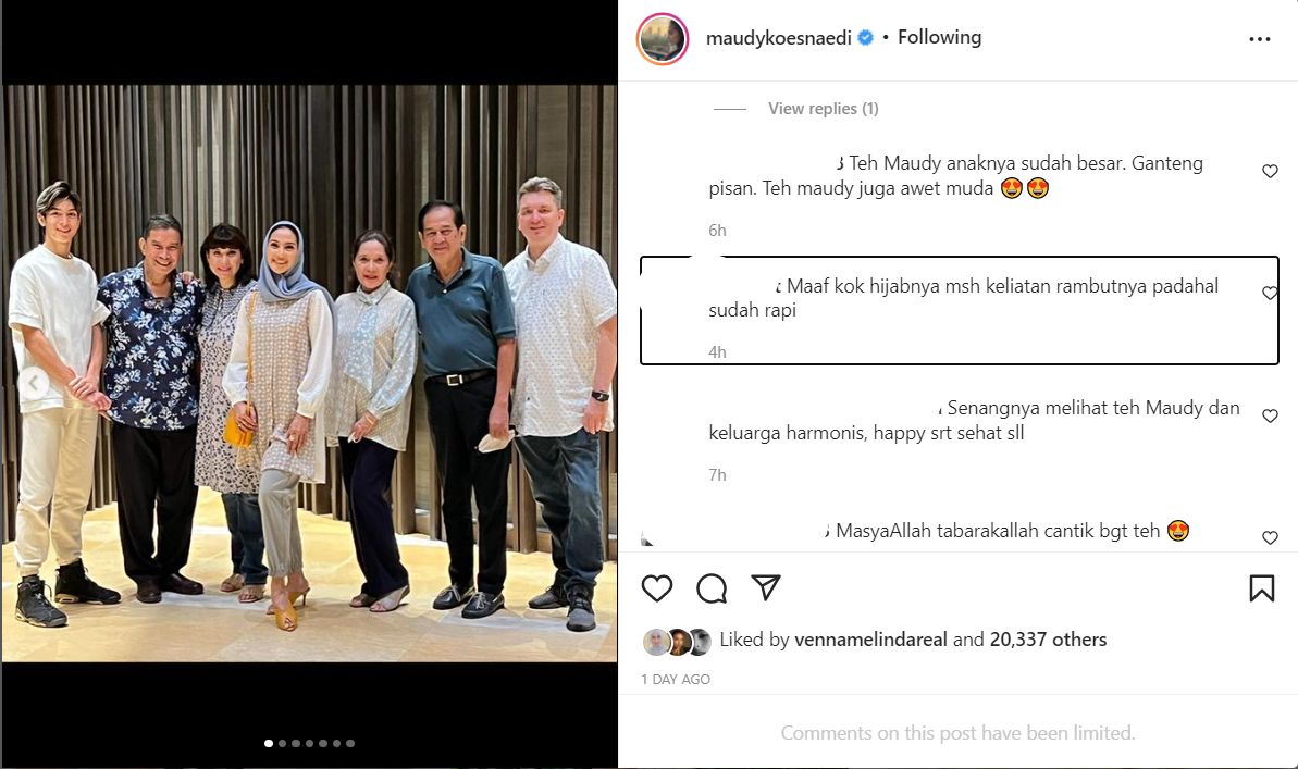 Maudy Koesnaedi Cantik Pakai Hijab Saat Buka Bareng Keluarga, Rambut \'Nongol\' Justru Kena Kritik