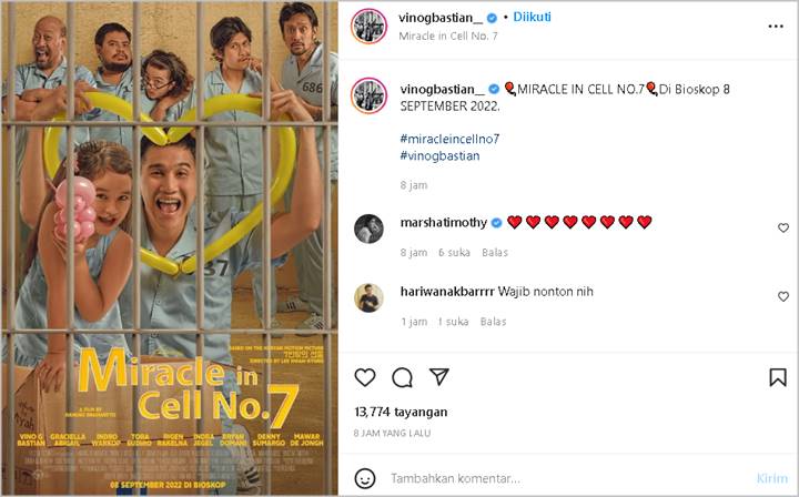 ‘Miracle In Cell No 7’ Versi Indonesia Tayang Segera, Vino Bastian Bongkar Teasernya Bikin Mewek
