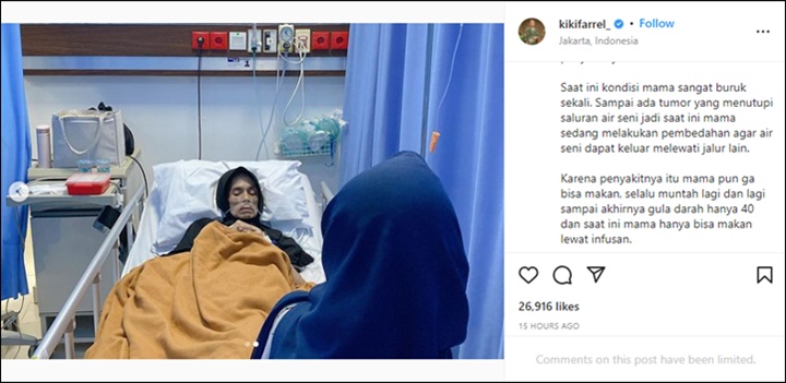 Idap Kanker, Kondisi Ibunda Kiki Farrell Memburuk Bikin Rekan Artis Prihatin