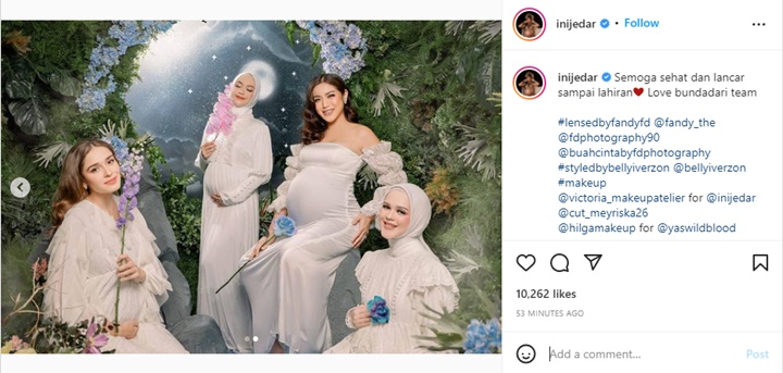 Jessica Iskandar Maternity Shoot Bareng 3 Bumil Cantik, Hasil Menakjubkan Bak Bidadari