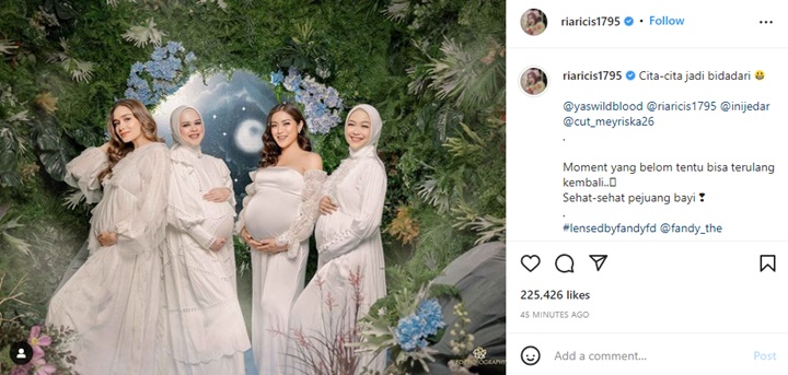 Jessica Iskandar Maternity Shoot Bareng 3 Bumil Cantik, Hasil Menakjubkan Bak Bidadari