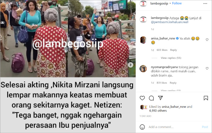 Kelar Syuting, Sikap \'Minus\' Nikita Mirzani Ramai Digunjing Usai Lempar Makanan Depan Penjual