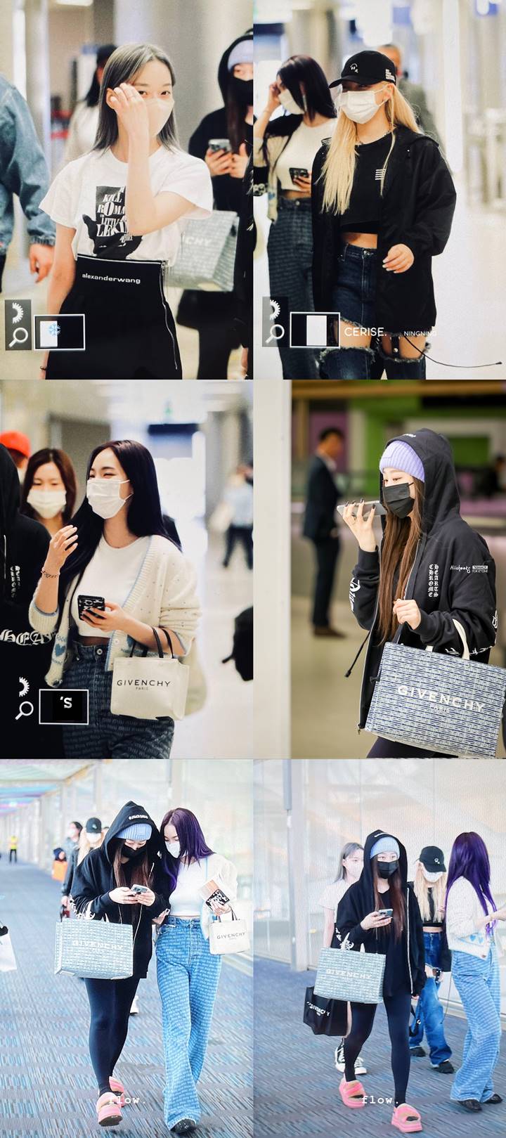 Fashion airport member aespa di bandara Los Angeles, Amerika Serikat