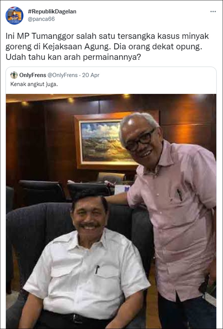Luhut bersama MP Tumanggor