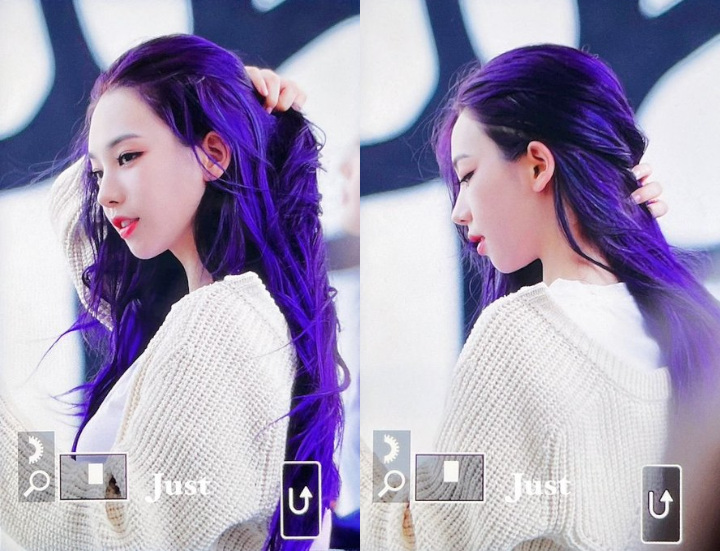 Penampilan Cetar Karina aespa dengan Rambut Ungu 2