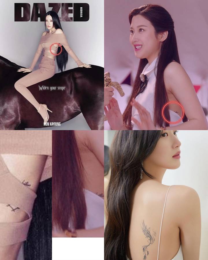 Tato lain dari Moon Ga Young terlihat pada pemotretan barunya bersama dengan Dazed Korea