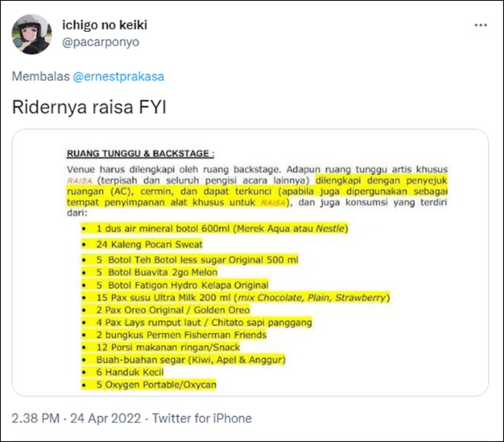 \'Gara-Gara\' Tri Suaka, Daftar Permintaan Raisa Saat Manggung Ikut Tersebar Berujung Kontroversi