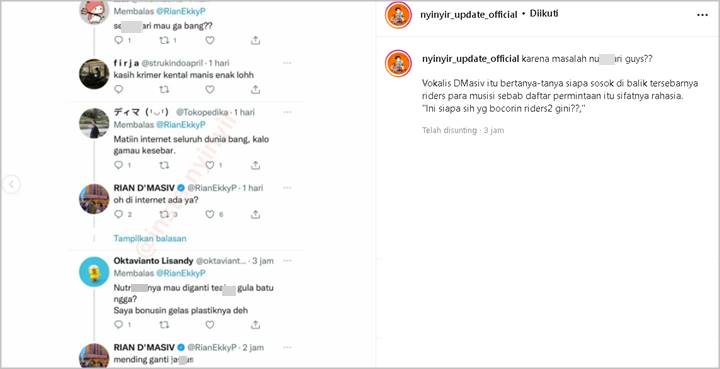 Rian Bingung Riders Manggung D’Masiv Ikutan Bocor, Ramai Dibela Hingga Permintaan Ini Bikin Ngakak