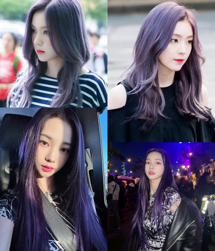 Rambut Ungu Karina aespa dan Irene Red Velvet Dibandingkan, Siapa Lebih Cocok?