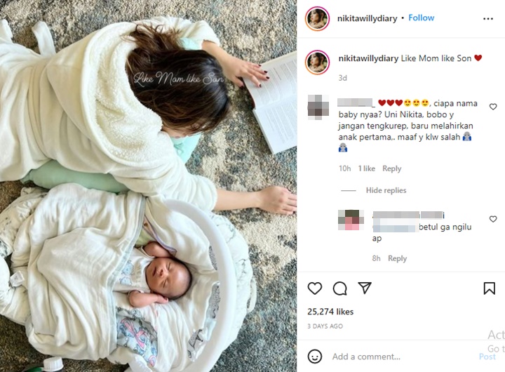 Cara Tidur Nikita Willy Pasca Melahirkan Diprotes Ibu-Ibu, Khawatir Atau Julid?