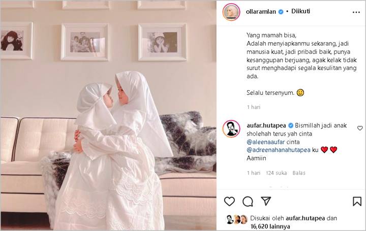 Olla Ramlan Tulis Pesan Mendalam untuk Dua Putri Cantik, ‘Kemunculan’ Aufar Hutapea Disorot