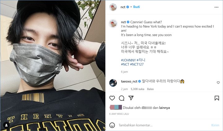 Johnny NCT kembali ke Amerika Serikat