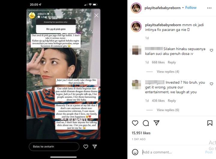 Diisukan Pacaran dengan Mantan Erika Carlina, Jawaban Awkarin Pancing Perdebatan