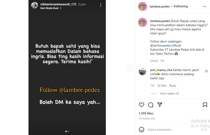 Bikin Pengumuman Ini, Nikita Mirzani Segera Islamkan John Hopkins Sang Pacar?