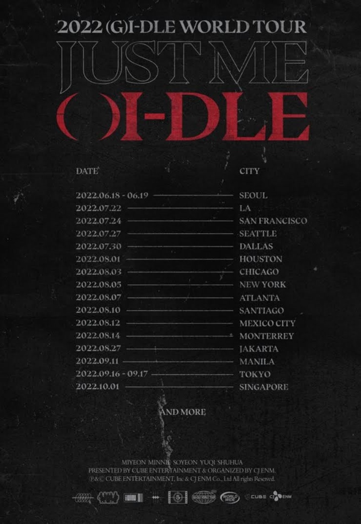 (G)I-DLE Umumkan Kota-kota Perhentian World Tour \'[JUST ME ()I-DLE