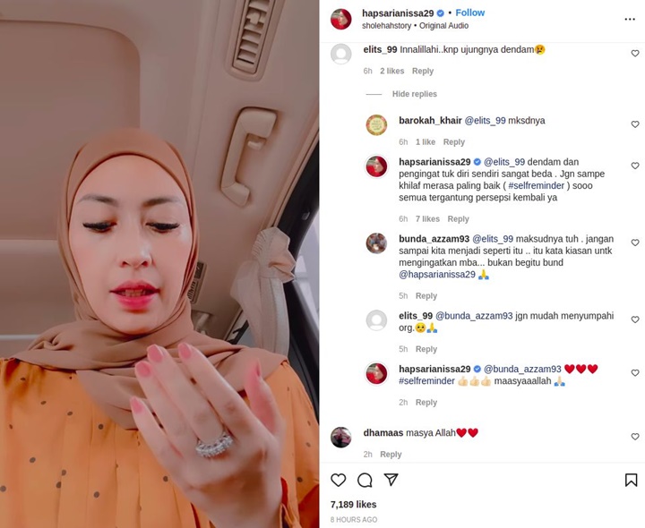 Annisa Trihapsari Malah Disebut Pendendam Saat Doakan Sosok yang Melukai, Banjir Pembelaan
