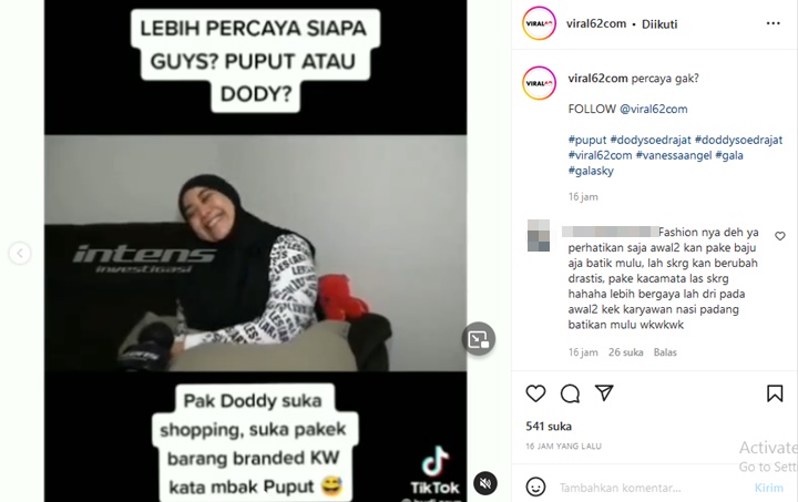 Diejek Puput Habis-habisan, Doddy Soedrajat Malah Bangga Bisa Pakai Barang Branded KW