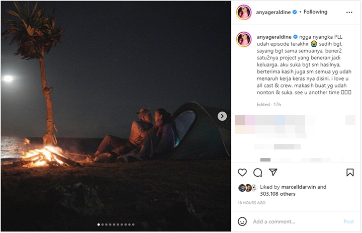 Anya Geraldine Unggah Foto-Foto Manis Di \'Pretty Little Liars\'