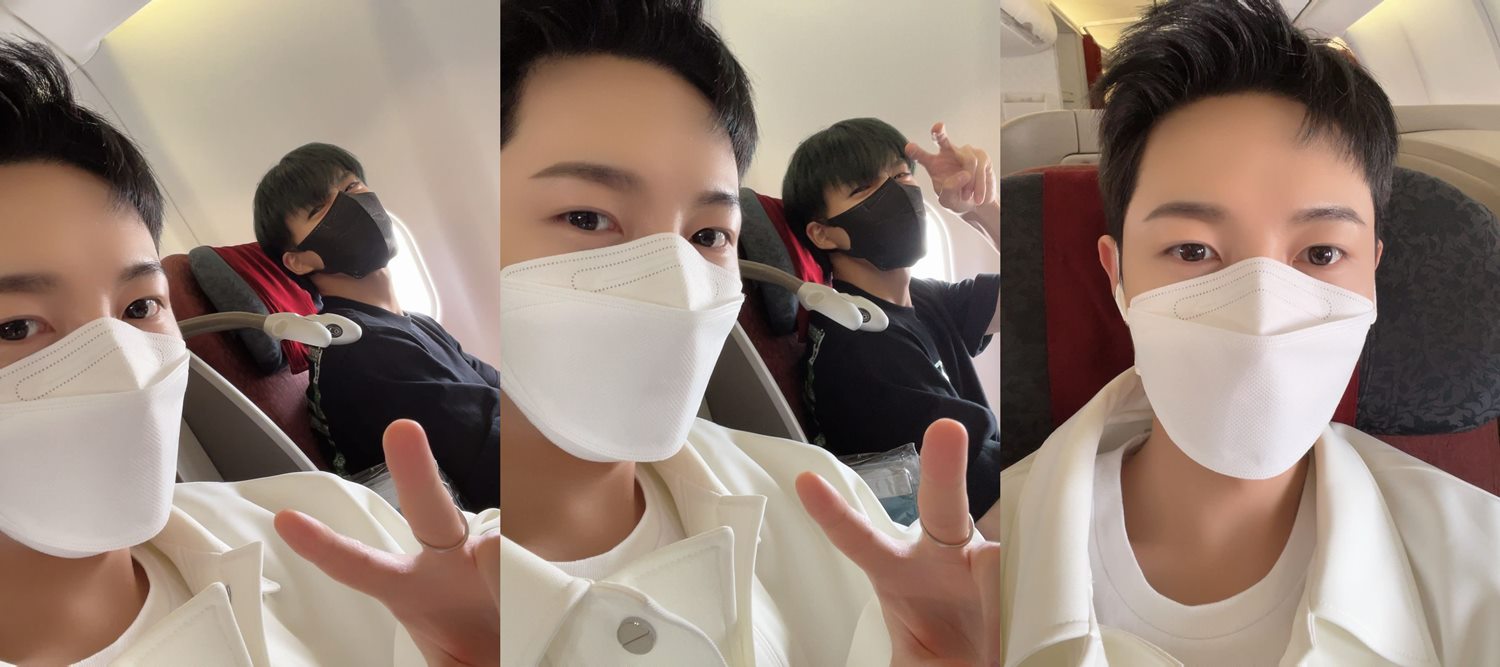 Renjun NCT membagikan potret di pesawat menuju Jakarta