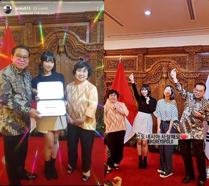 Berprestasi, Dita Karang Secret Number Terima Piagam Dari Kedubes Indonesia di Korea