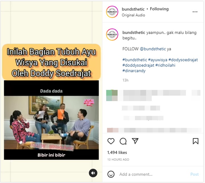 Ditanya Bagian Tubuh Ayu Wisya yang Paling Disukai, Jawaban Doddy Sudrajat Bikin Syok