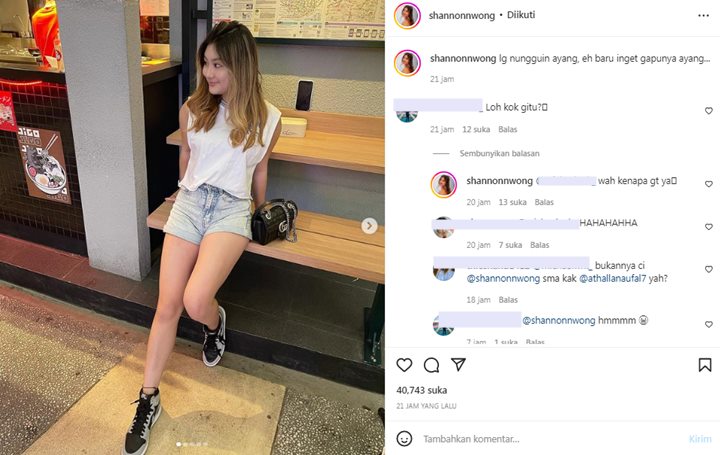 Shannon Wong Curhat Tak Punya Ayang, Sudah Putus dengan Athalla Naufal?