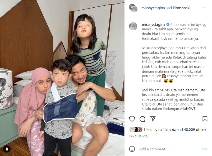 Nycta Gina Kabarkan Anak Sulung Jatuh, Alami Retak Pada Tulang Hingga Muncul Gejala Penyakit Lain