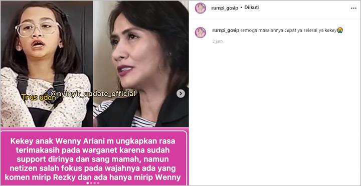 Kekey Putri Wenny Ariani Sampaikan Terima Kasih Usai Banjir Dukungan, Tuai Respons Tak Terduga