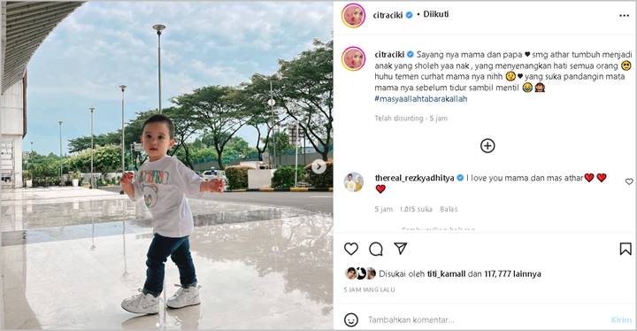 Citra Kirana Tulis Pesan Mellow Tentang Anaknya, Reaksi Rezky Aditya Digeruduk