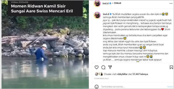 Ridwan Kamil Sempat Susur Sungai Aare Mencari Eril, Doa Inul Daratista: Mohon Sudahi Cobaan Ini