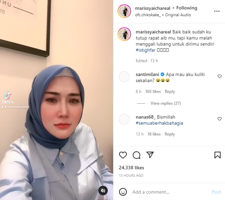 Diduga Kakak Marissya Icha Ngamuk Usai Adik Dituding Janda 7 Kali: Fitnah Dajjal Apalagi Ini!