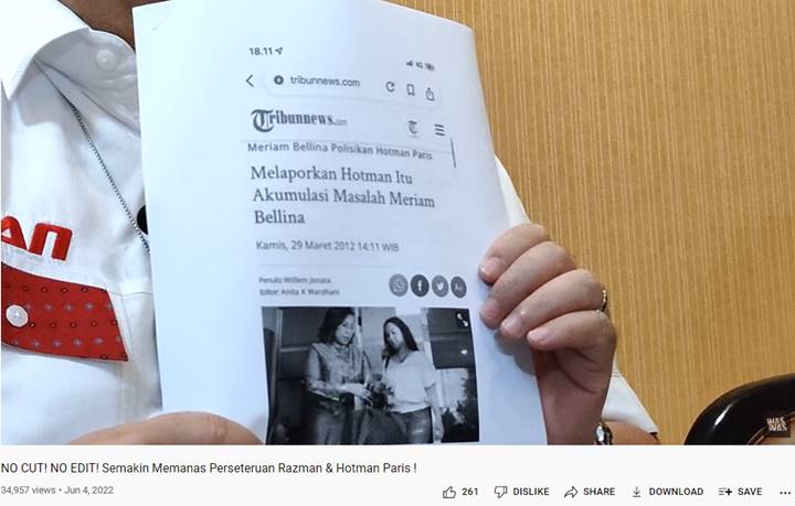 Sosok Ini Bongkar Perlakuan Keji Hotman Paris Pada Meriam Bellina, Sertakan Bukti Valid?