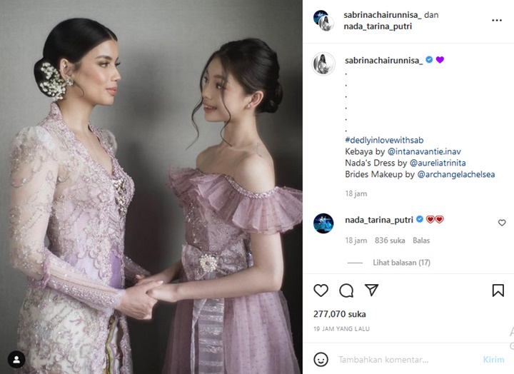 Gaun Lilac Nada Tarina Ternyata Plek Ketiplek dengan Milik Anjing Peliharaan Sabrina Chairunnisa