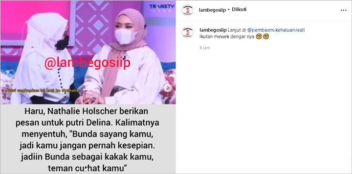 Putri Delina Curhat Ngaku Kesepian, Pesan Lawas Nathalie Holscher Viral Lagi Banjir Doa Begini