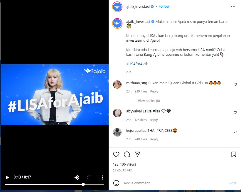 Usai Kim Seon Ho, Perusahaan Investasi Asal Indonesia Ini Gaet Lisa BLACKPINK Jadi BA