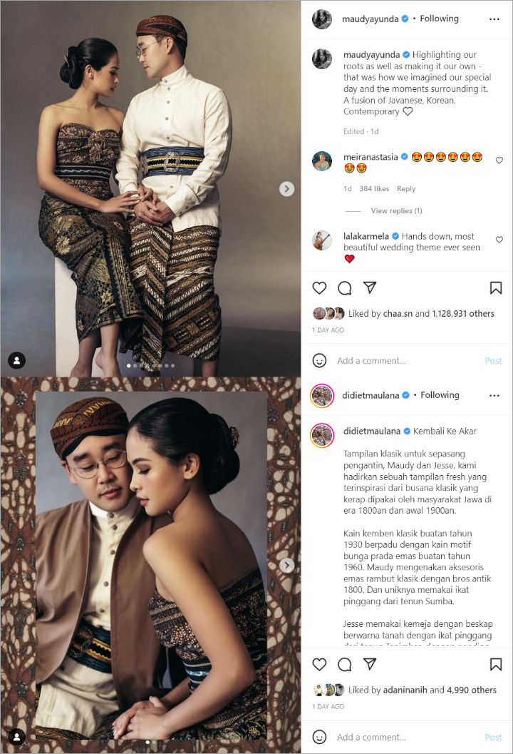 Kemben Dan Bros Maudy Ayunda Dibongkar Desainer, Filosofi Batik Jesse Choi Bikin Kagum