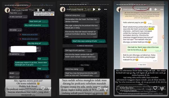 Bongkar Fakta Sangkal Cibiran ‘Ngemis’ Podcast, Marissya Icha Sentil Balik: Hobi Kok Fitnah