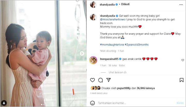 Shandy Aulia Ungkap Petik Pelajaran Ini Lihat Claire Masih Ceria dan Aktif Saat Sakit