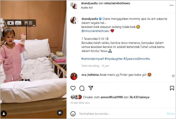Shandy Aulia Ungkap Petik Pelajaran Ini Lihat Claire Masih Ceria dan Aktif Saat Sakit