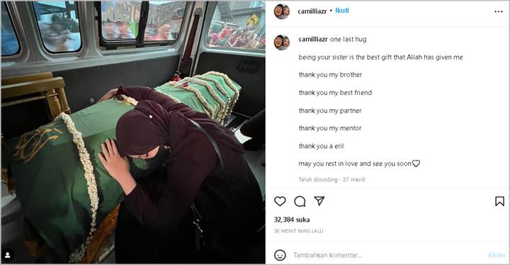 Perdana! Zara Adik Eril Ucapkan Terima Kasih Sembari Beri Pelukan Haru Almarhum untuk yang Terakhir