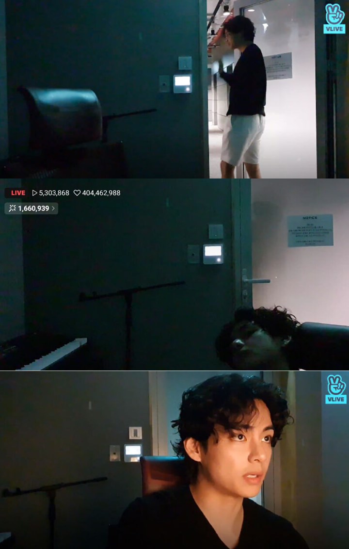 Live Sendirian di Kantor, V BTS Tidur Disaksikan 5,3 Juta Orang