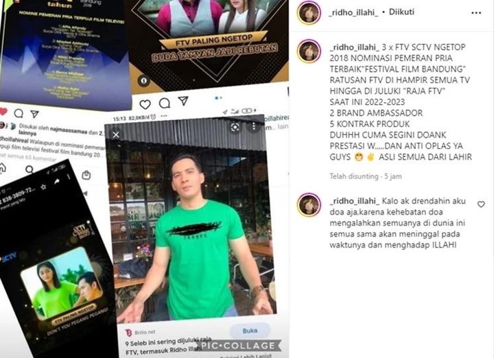 Ridho Illahi Pamer Sederet Prestasi Jadi Raja FTV Usai Disindir Nikita Mirzani Pengangguran
