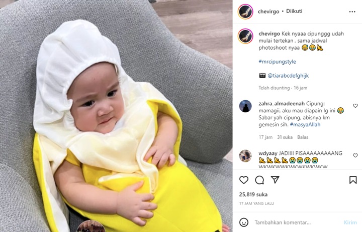 Rayyanza Tampak Ceria Dipakaikan Kostum Pisang, Potret di Balik Layar Justru Tertekan?