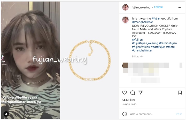 Fuji Dapat Hadiah Kalung Branded dari Thariq Halilintar, Harganya Setara Motor?
