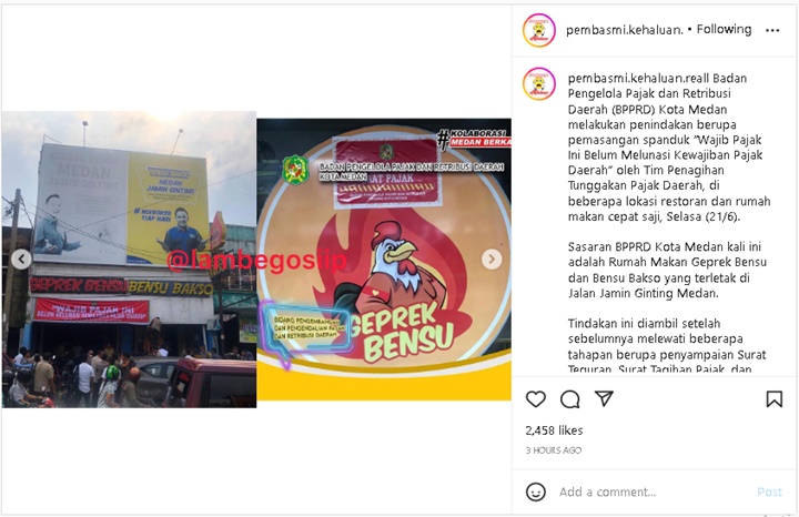 Geprek Bensu di Jalan Jamin Ginting Disebut Belum Lunasi Pajak, Ruben Onsu Bungkam?