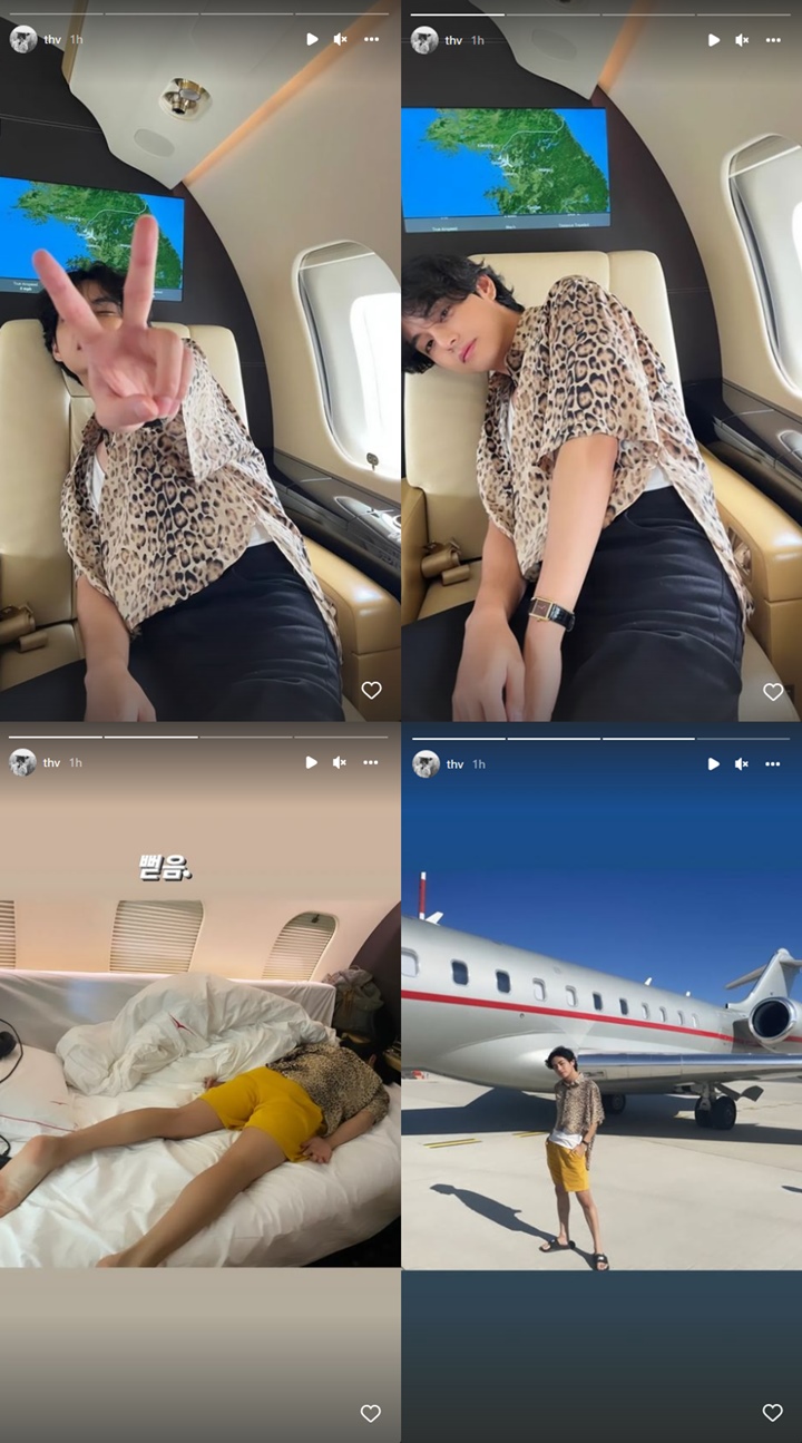 V BTS dan Lisa BLACKPINK Kompak Pamer Foto-Foto di Jet Pribadi 1