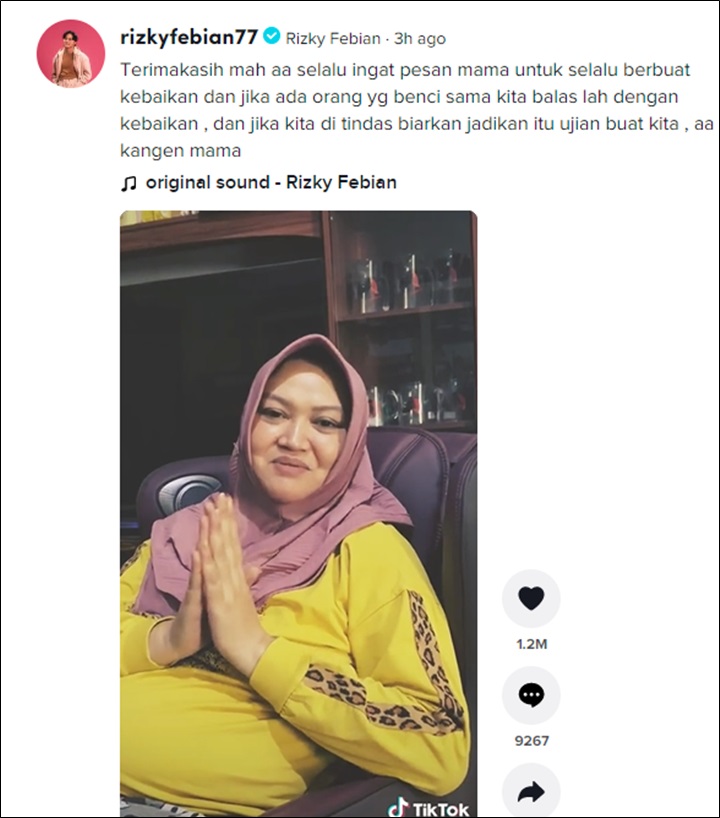 Rizky Febian Singgung Sosok Pembenci Saat Ungkap Kerinduan Pada Mendiang Ibu, Netter Auto Ribut