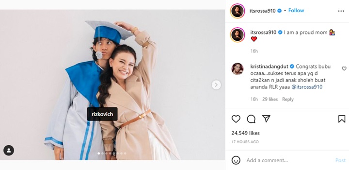 OOTD Rossa Saat Hadiri Wisuda Bikin Salfok, Penampilan Sang Anak Tak Kalah Mengejutkan